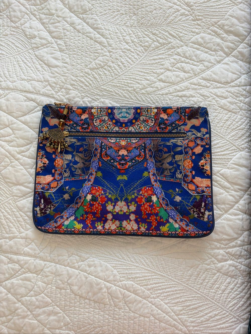 Camilla Blue Printed Clutch