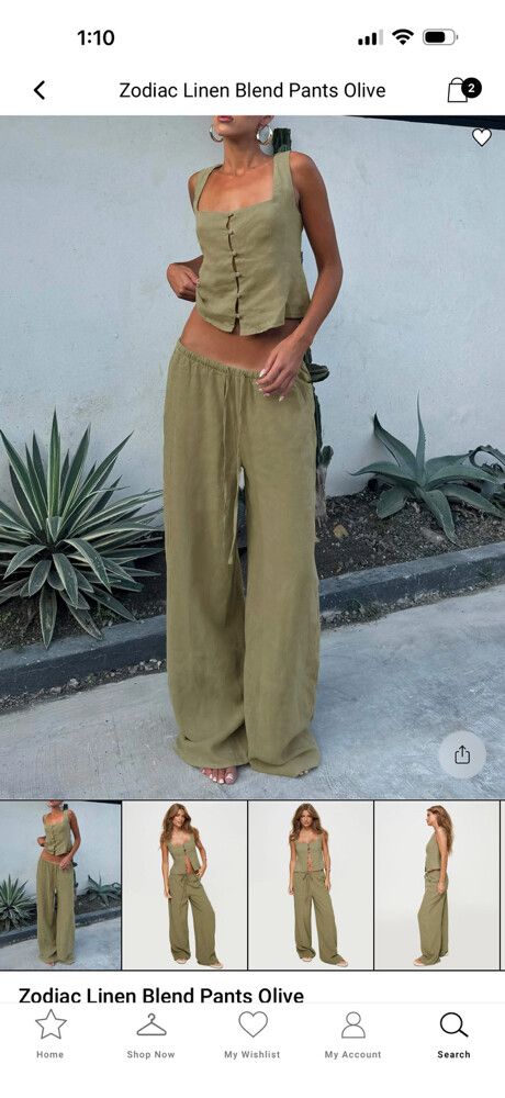 Princess Polly Olive Pants