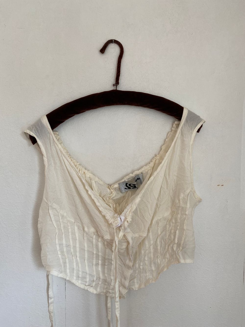 Jess Grindell Cream Corset Coverup Sleeveless Top