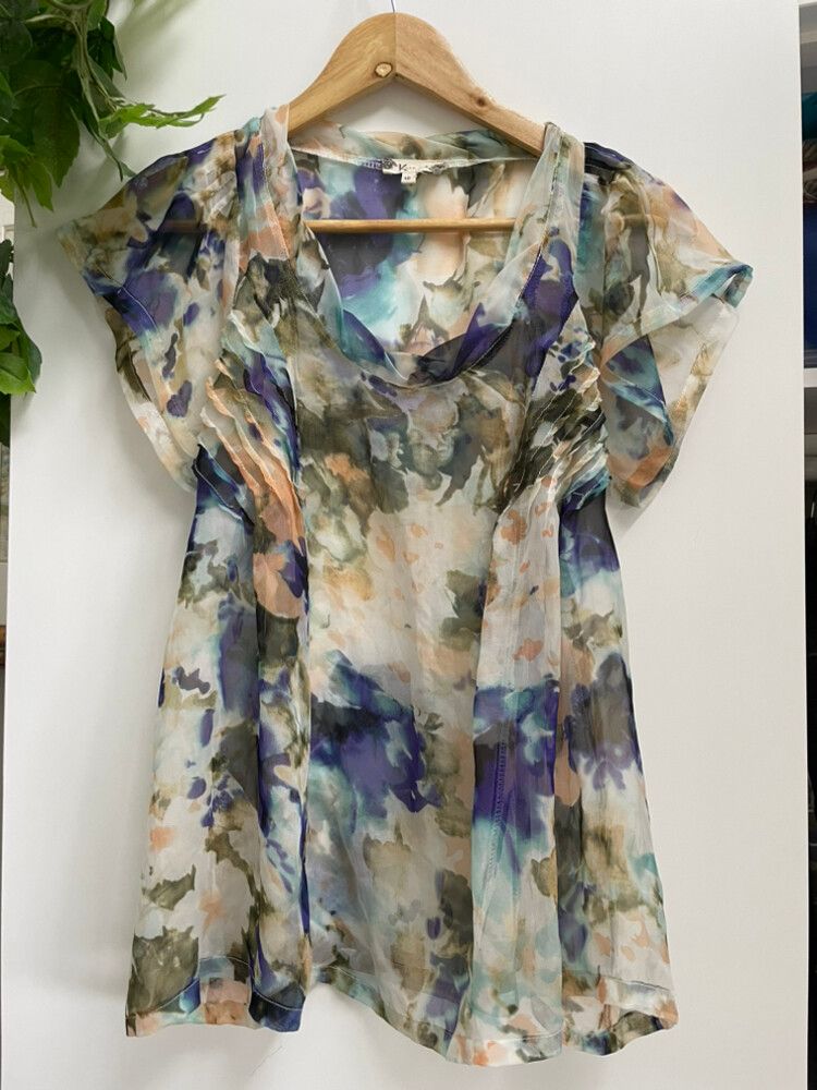 Sheer Colourful Floral Blouse