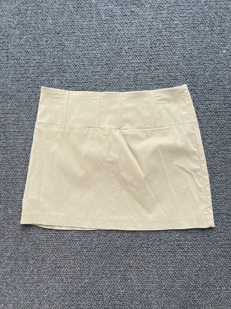 Beige Corset Mini Skirt