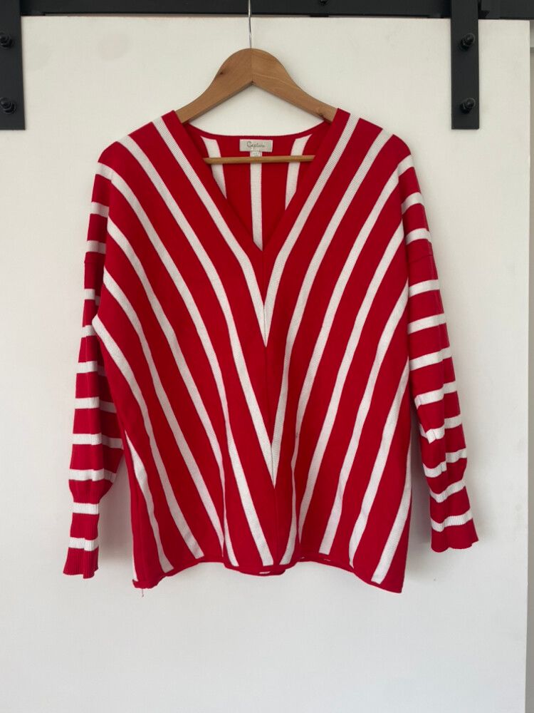 Capture Red White Striped Jumper