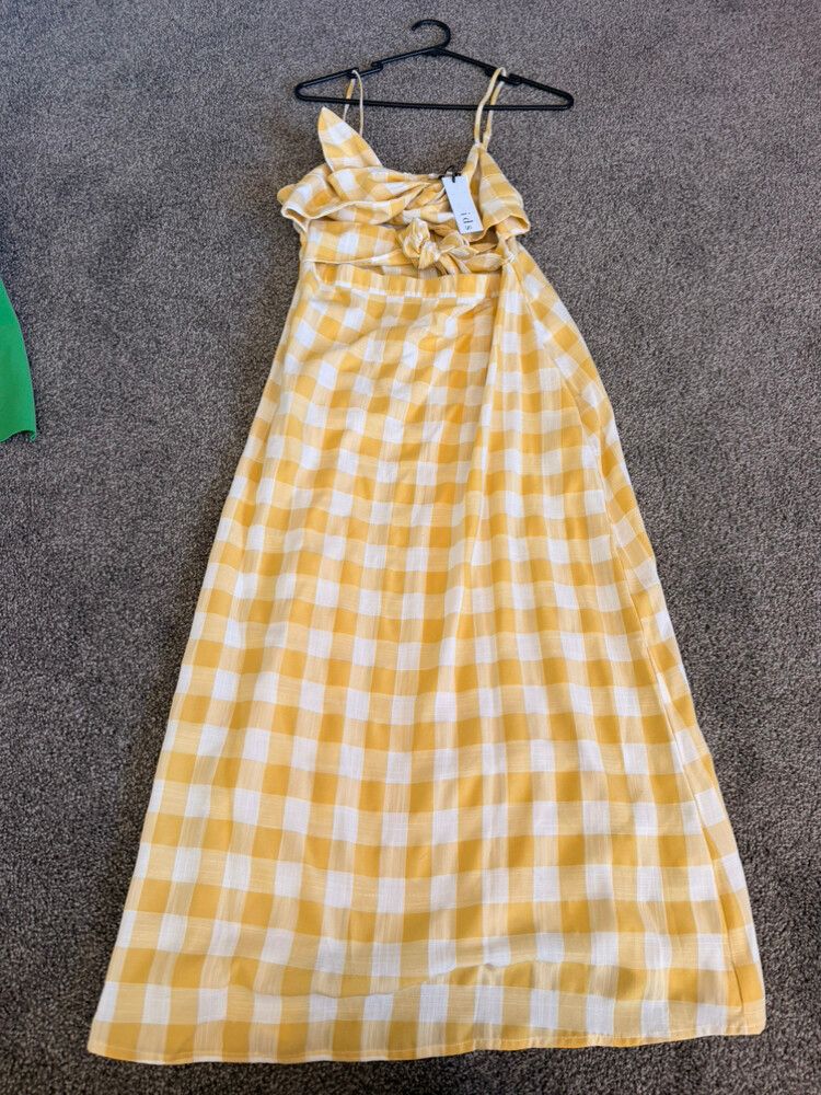 Ids Yellow and White Check Dress