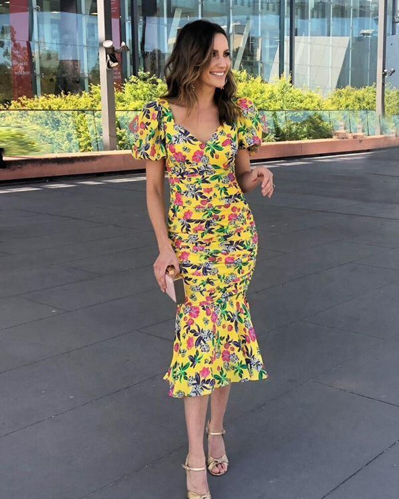 knee length dresses for ladies On Cloud Nine Bubble Midi Dress – Dress 2 Impress NH