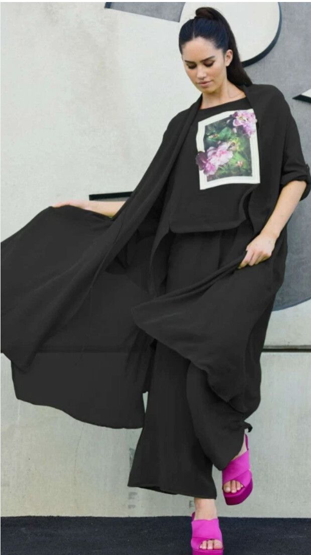 Curate Black Longline Duster Coat XL