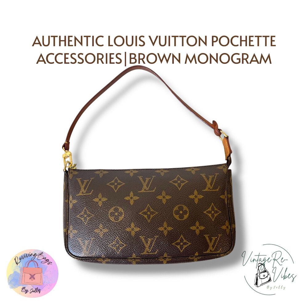 Authentic Louis Vuitton Pochette Accessories Brown Monogram