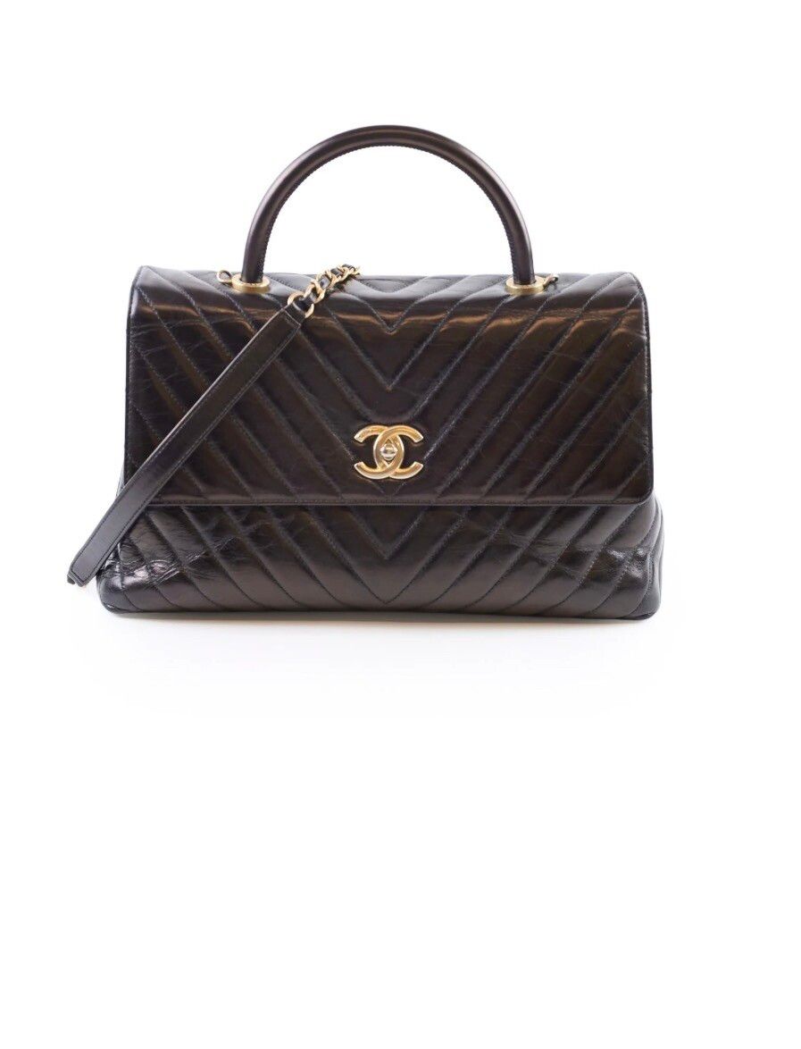 Receipt✅ Less than purchase price✨Like new✨CHANEL Coco Handle & Strap Bag-full Set✨Box - AUTHENTIC