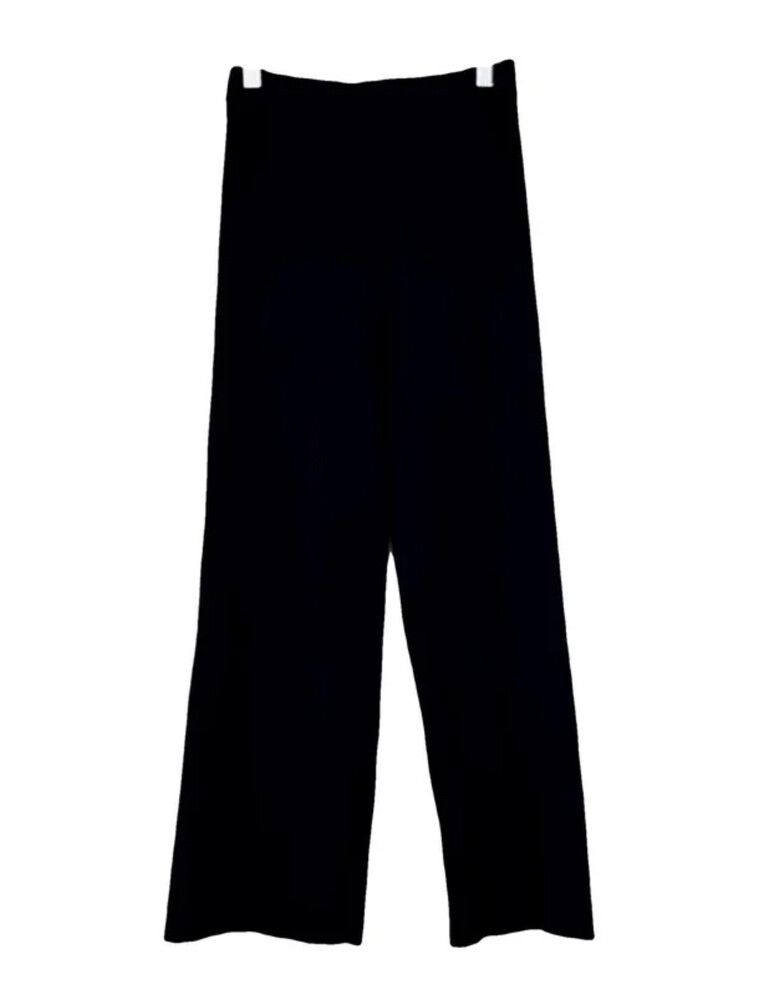 Seed Ribbed Cotton Nylon Knit Cropped Pants - elasticised waist