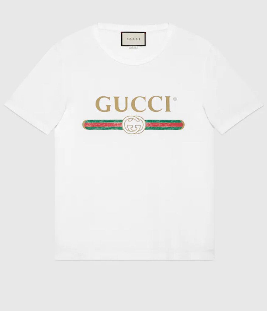 New Authenticated ✅ Current Style Logo OVERSIZE WASHED T-SHIRT WITH GUCCI LOGO