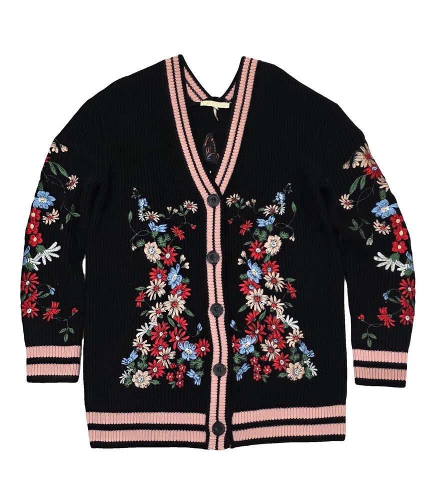 New Cardigan ✨ Embroidered Flowers ❣️ French Designer💫
