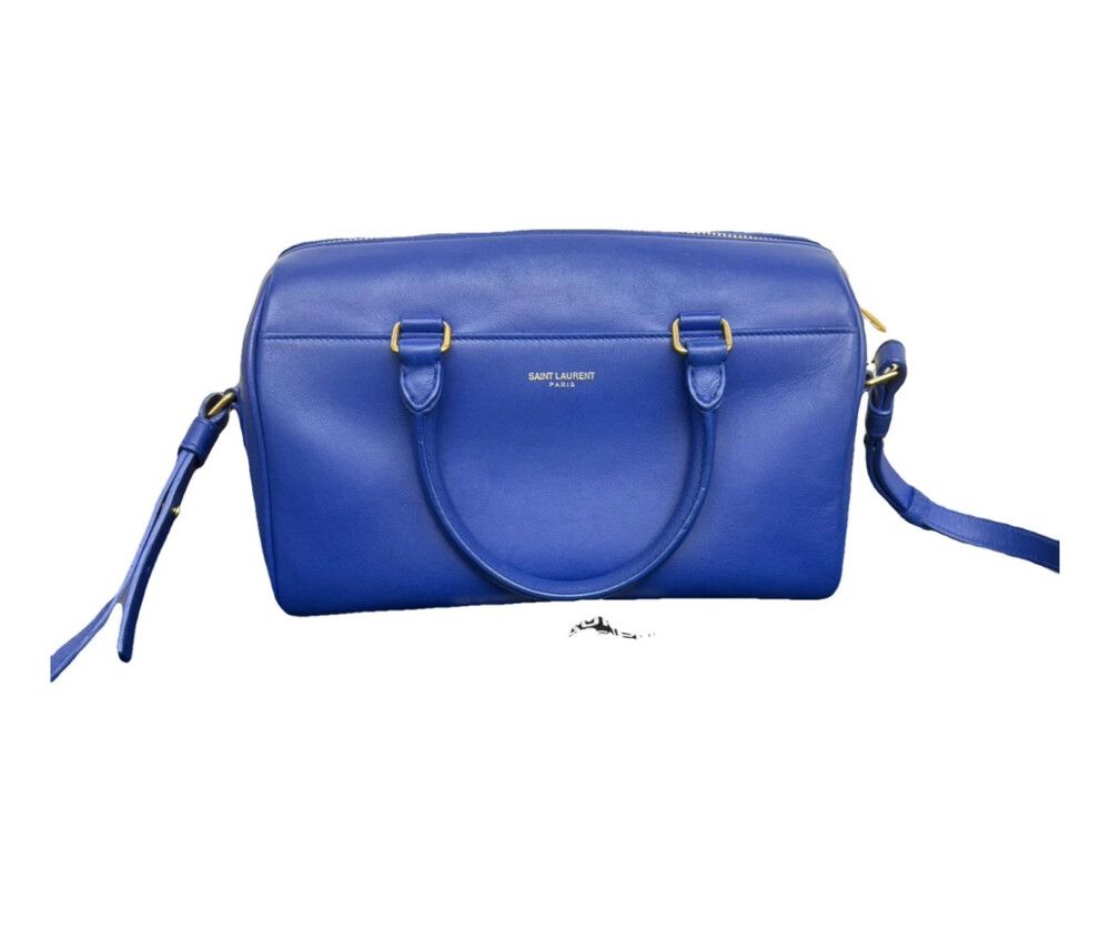 Authentic YSL Saint Laurent Blue Leather Bag Made in Italy