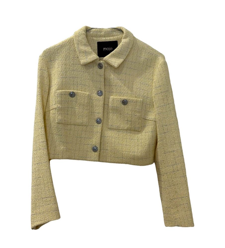 New Maje Yellow Tweed Jacket