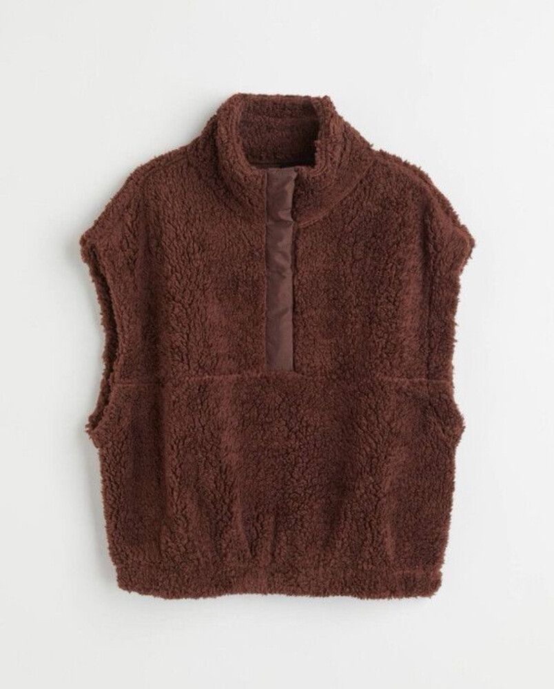 H&M Teddy Sweater Sherpa Vest Brown 🤎🤎