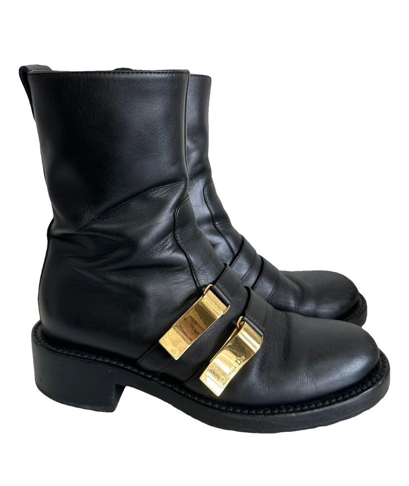 Authenticated ✅ Dior Black Leather Boots 🖤 Made in Italy