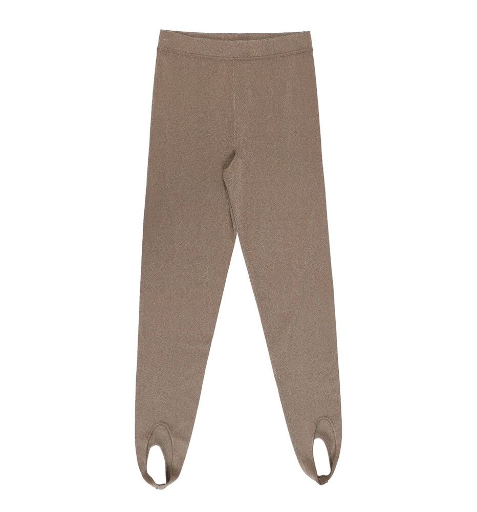 Authenticated Saint Laurent Beige Stirrup Leggings YSL - Made In Italy