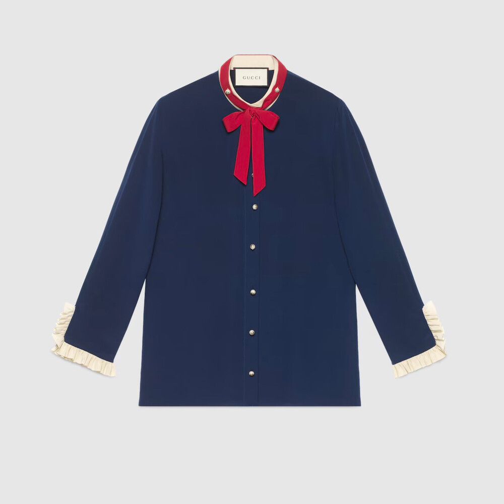 Authenticated Gucci Silk shirt blouse 💙❣️Authenticity tag attached ✅