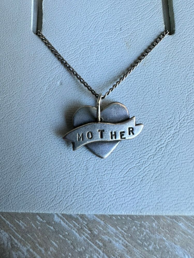 STG Mother Stamped Heart Necklace