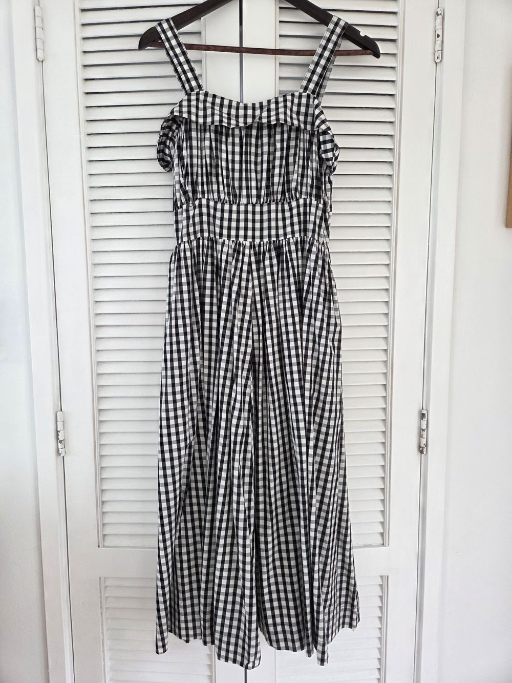 Black White Gingham Dresss with Adjustable straps MAX