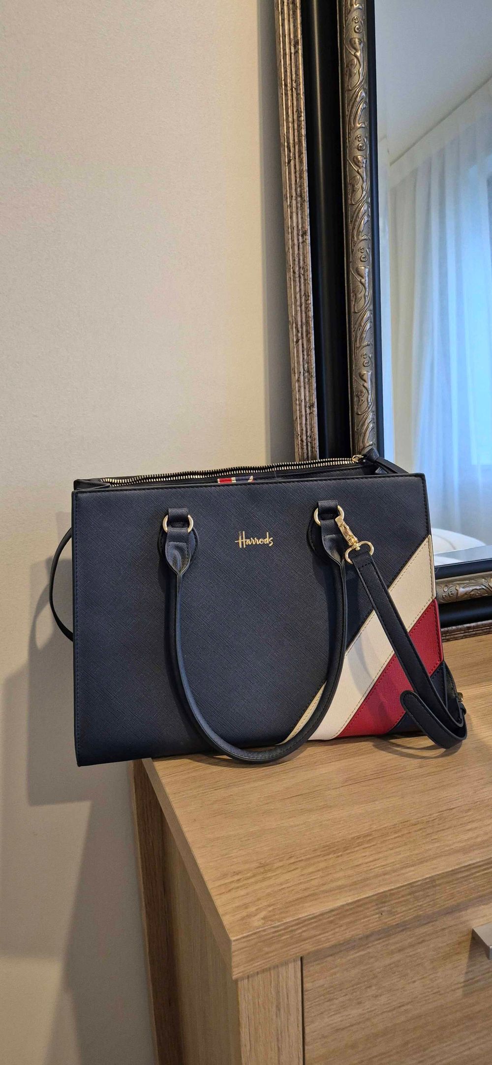 Harrods Navy Tote Bag