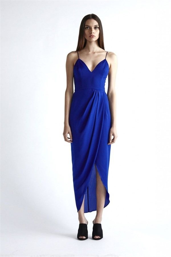 Shona Joy - Core Cocktail Dress Cobalt, Size 12 on Designer Wardrobe