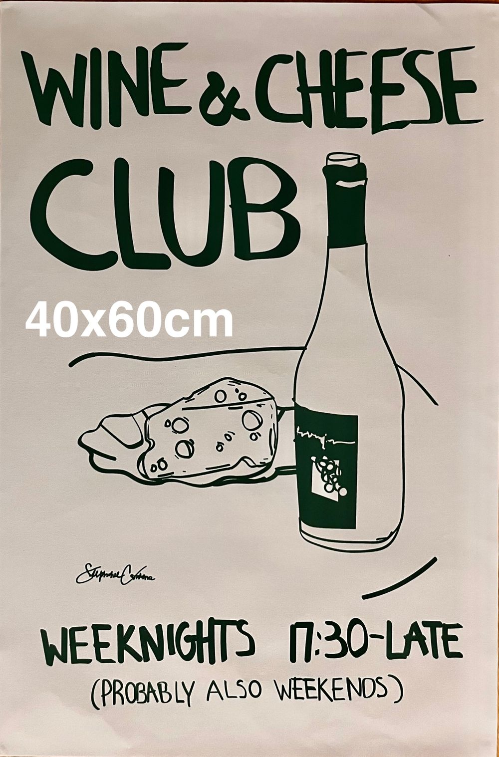 "Wine & Cheese Club" Vinyl Prints 40x60cm