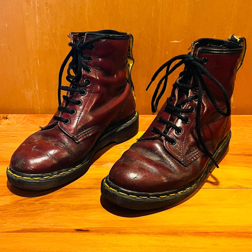 Vintage Dr. Martins - Made in England - Dark Cherry Red - Size 39 / UK6