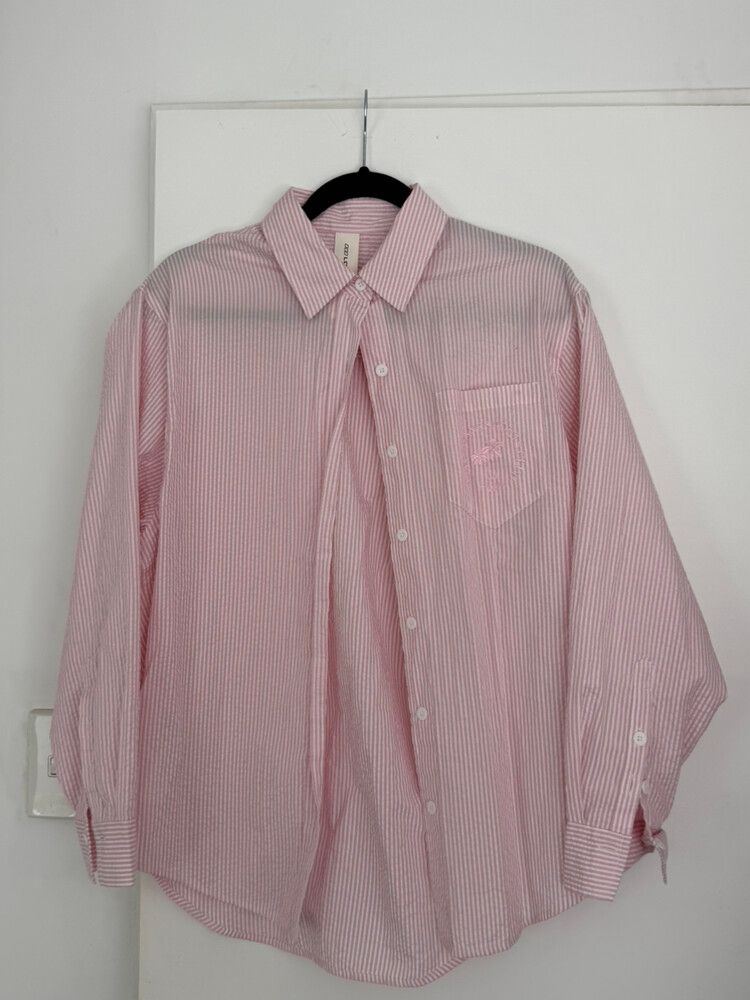 Lorna Jane Pink White Striped Shirt