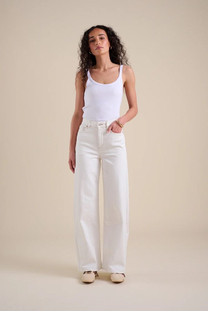 MAX Beige Wide Leg Jeans