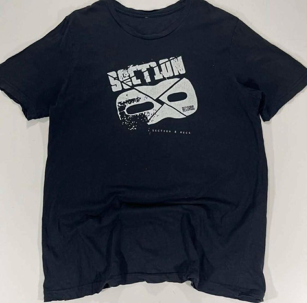 SECTION 8 RECORDS BLACK TEE (L)