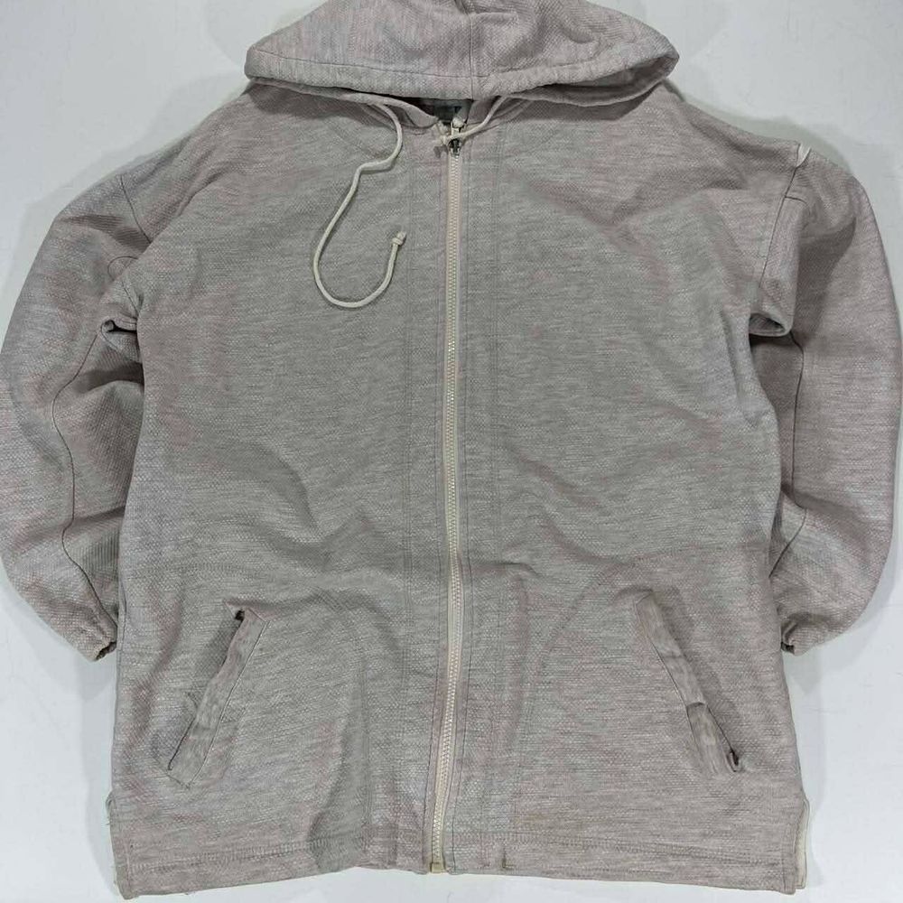 STUDIO MADE IN NZ GREY ZIP UP HOODIE WITH POCKETS (L)