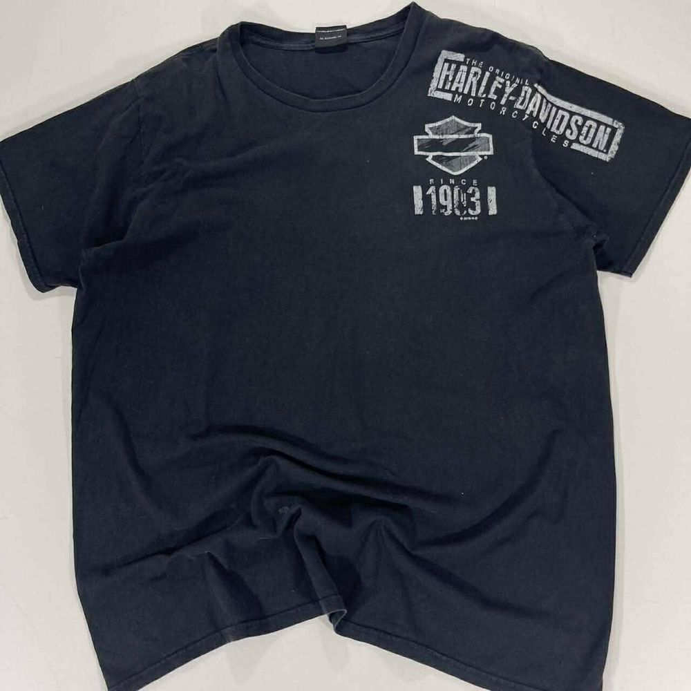 VINTAGE HARLEY DAVIDSON BLACK COTTON T-SHIRT (L)