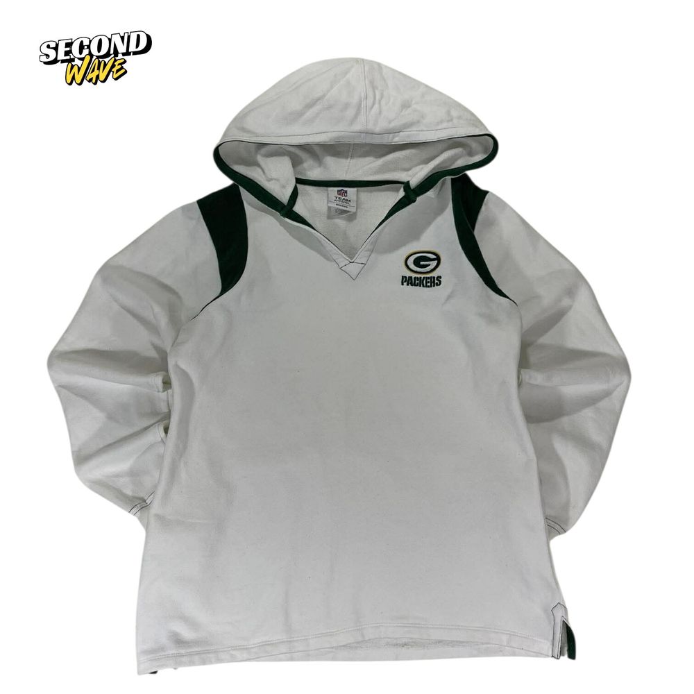 VINTAGE WOMENS GREEN BAY PACKERS WHITE HOODIE (S-M)