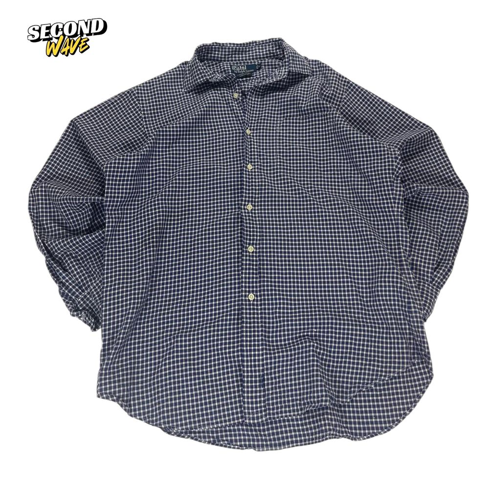 RALPH LAUREN GINGHAM BUTTON UP SHIRT (L)