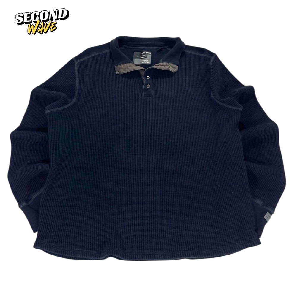 INDUSTRIE NAVY BLUE LONG SLEEVE POLO SHIRT WITH A RELAXED FIT (L)