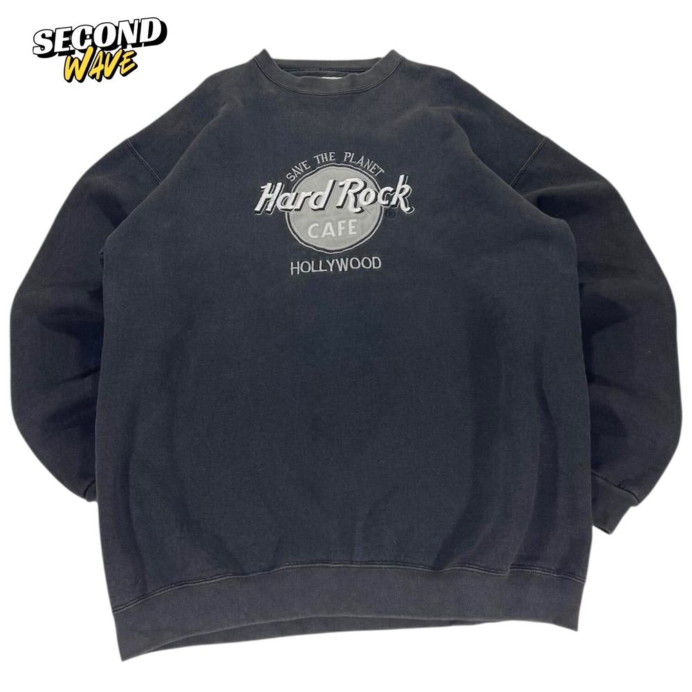 VINTAGE FADED HARD ROCK CAFE BLACK SWEATSHIRT (XL)