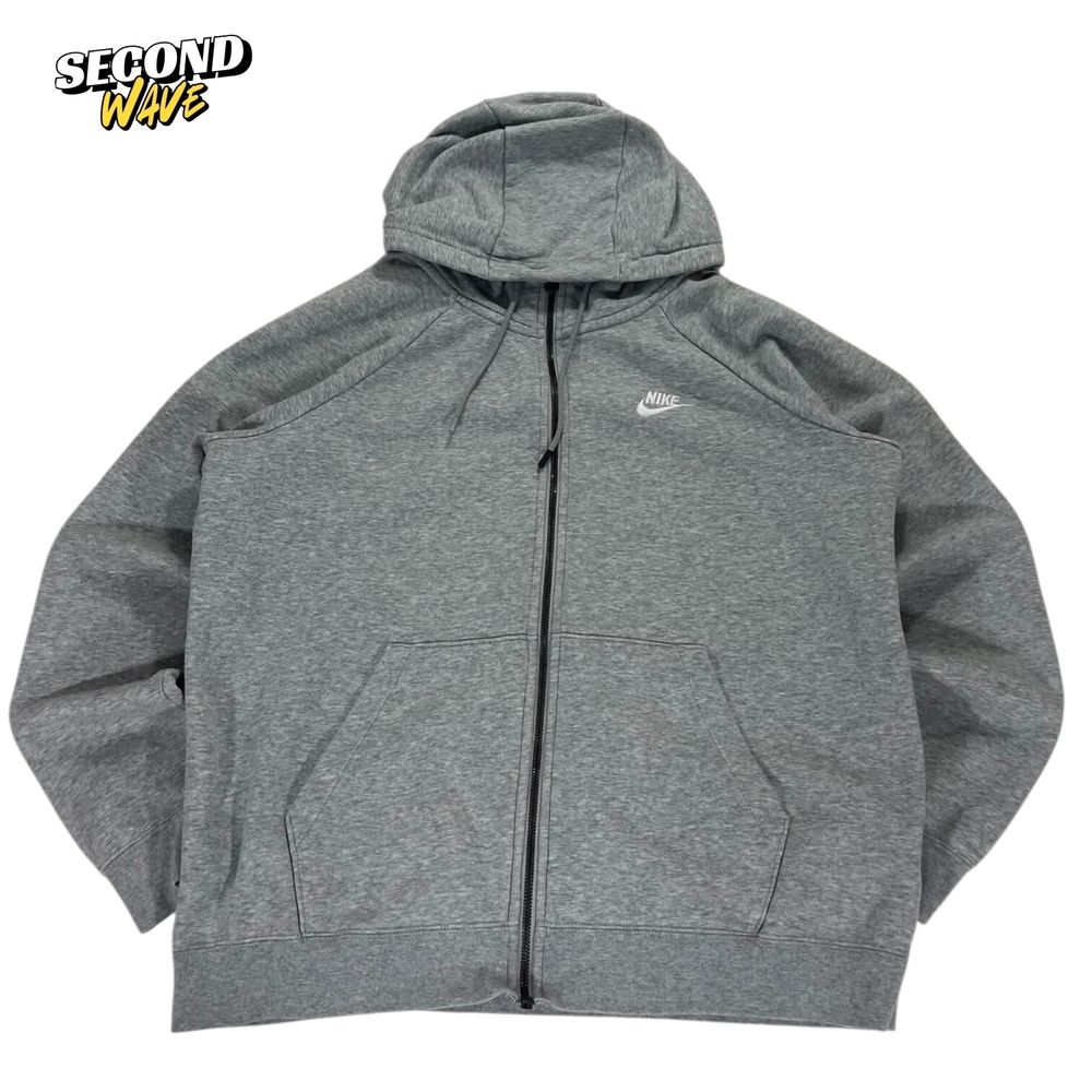 NIKE GREY ZIP UP HOODIE (M)