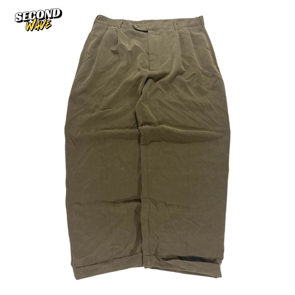 VINALTAGE CENARIO KHAKI WIDE LEG TROUSERS (34)