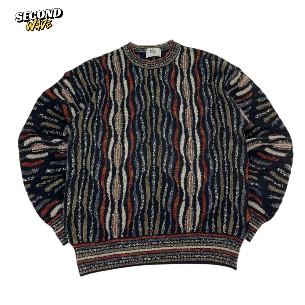 VINTAGE 90S MODIGLIANI MULTICOLOURED STRIPED SWEATER (M)