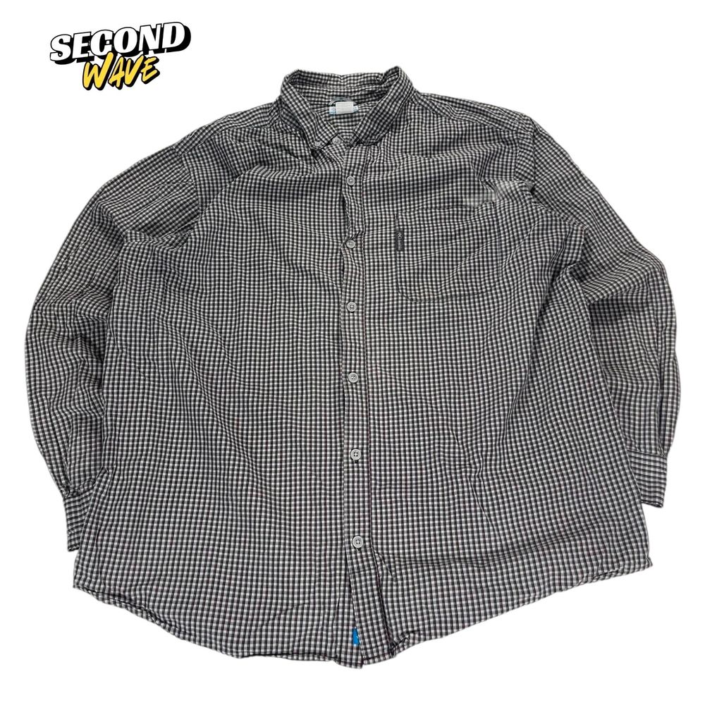 COLUMBIA BLACK & WHITE CHECKERED BUTTON UP SHIRT (XXL)