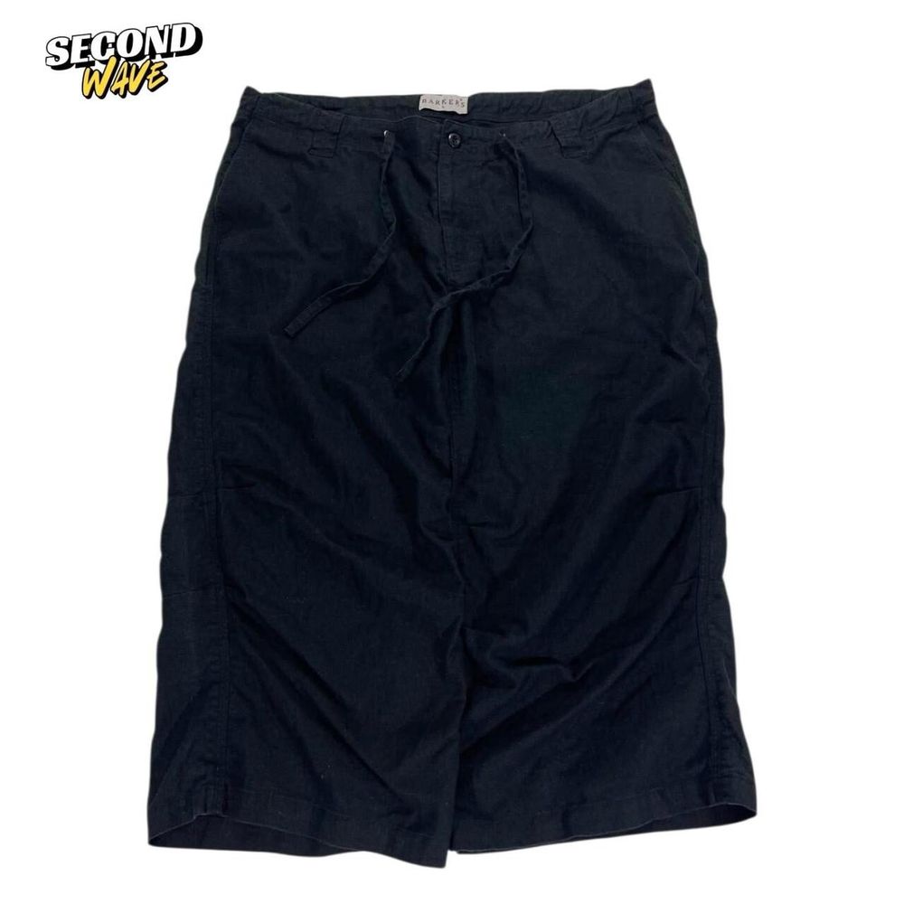 BARKERS LONG BLACK CARGO SHORTS (L)
