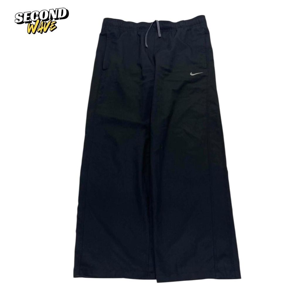 NIKE BLACK WIDE LEG TRACK PANTS (M)