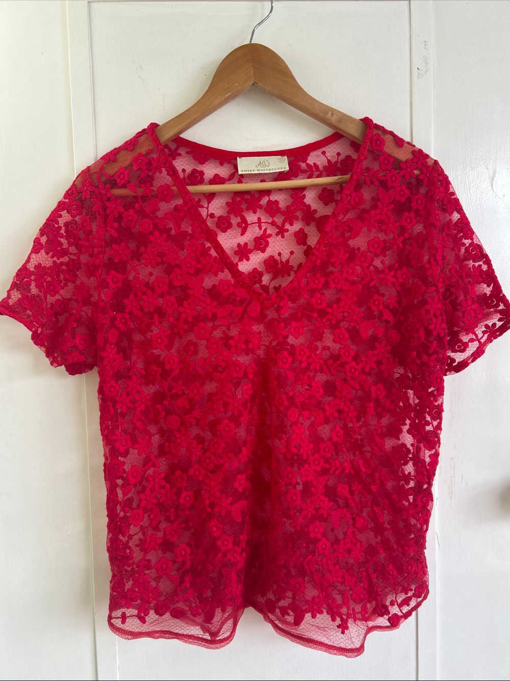 Amber Whitecliffe Red Lace Top