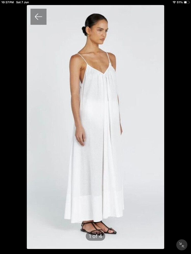 DISSH - white linen sheer maxi Dress on Designer Wardrobe