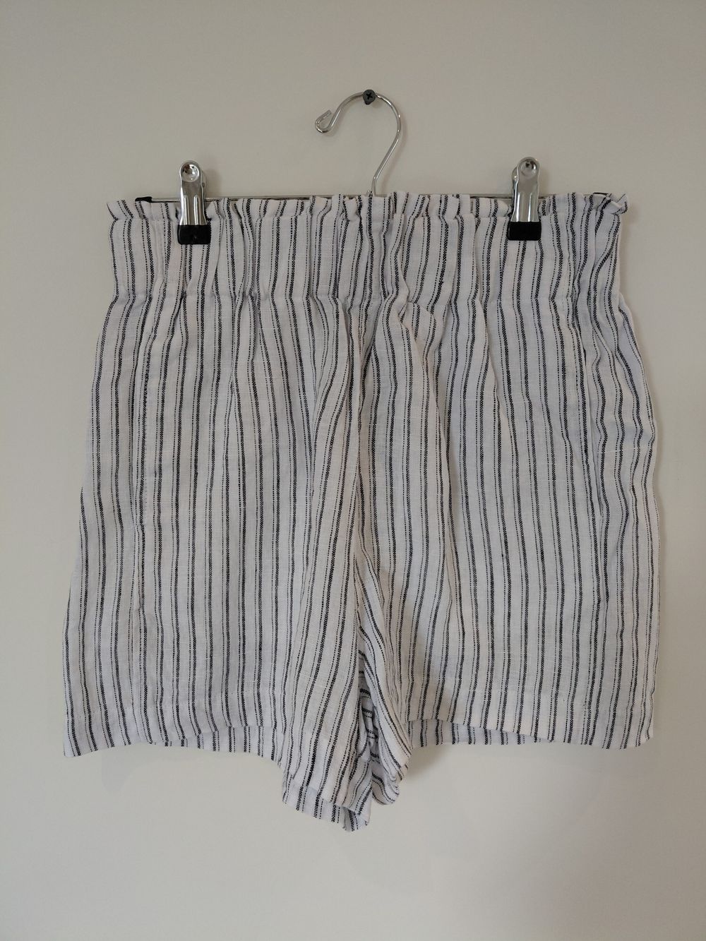 White And Black Striped Shorts