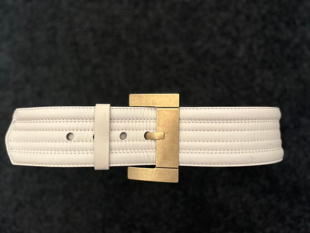 Cream Leather Belt
