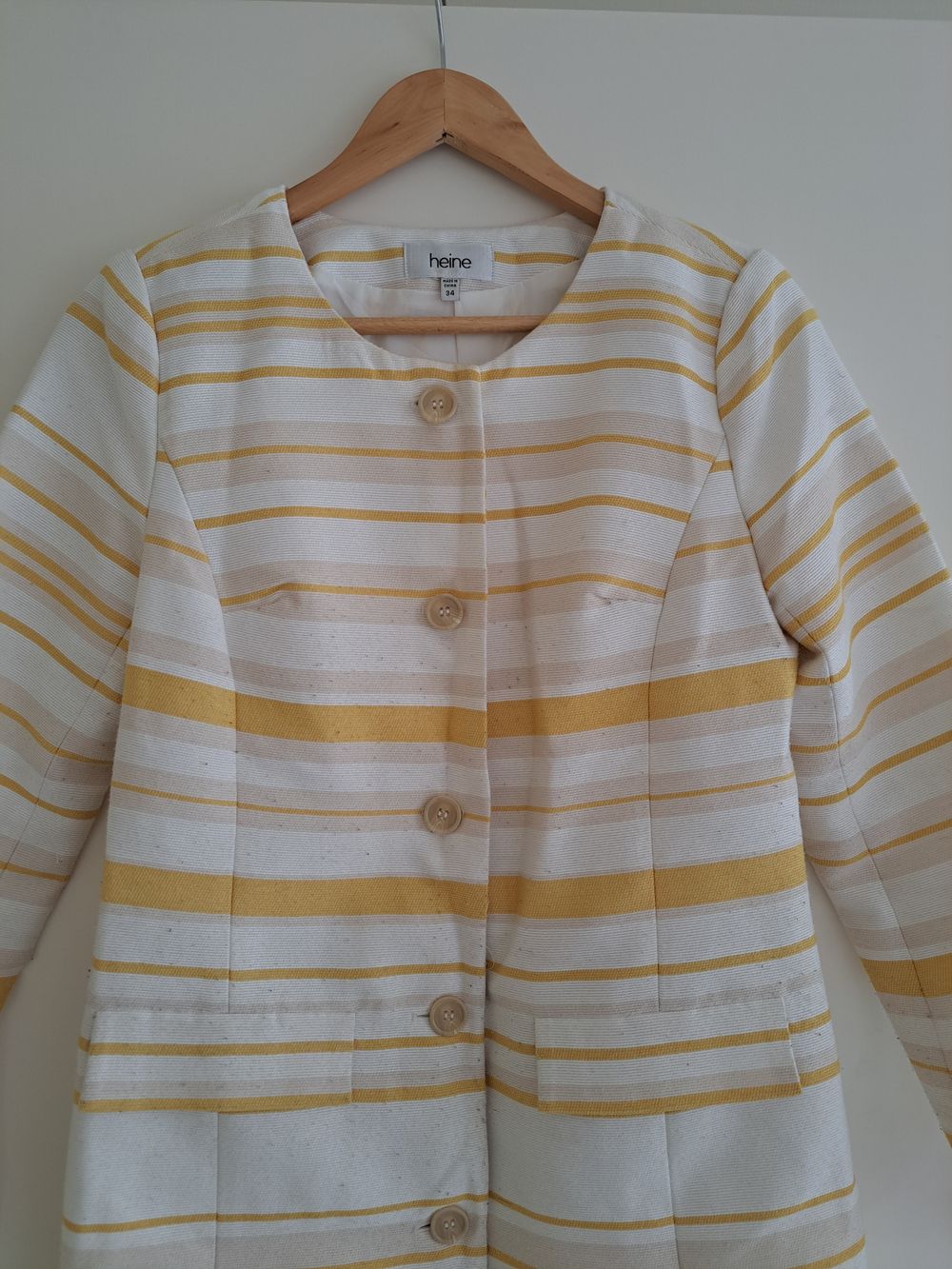 Striped Lined 3/4 length coat