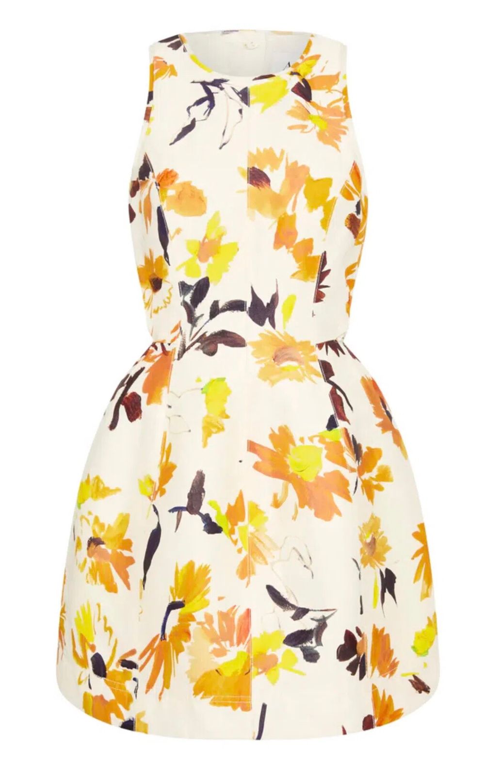 Aje Tulip Cut Out Mini Dress Sunflower