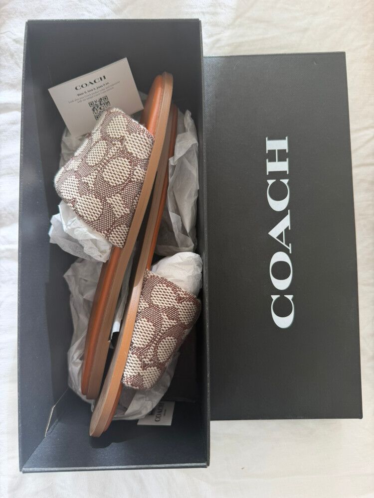 Coach Holly Signature Jacquard Slides — US 9 / EU 39.5