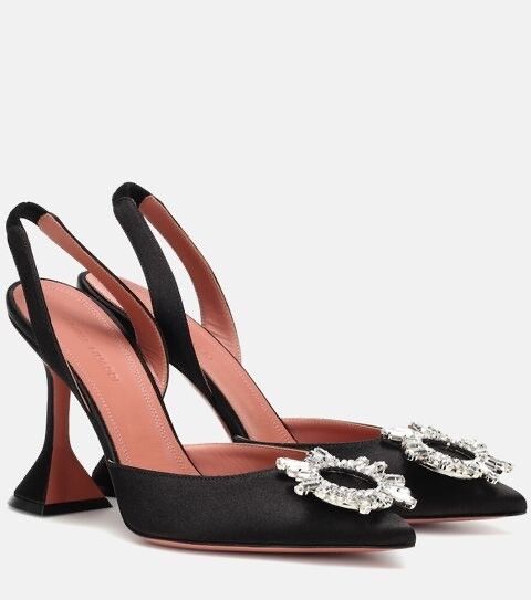 Amina Muaddi Begum Crystal Slingback Pumps 40