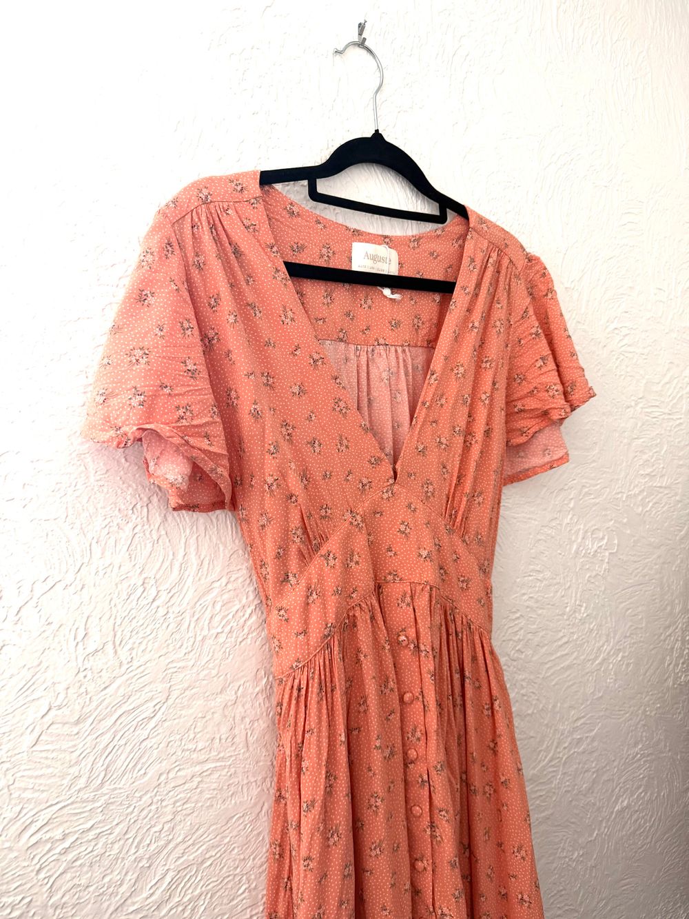 Auguste Pink Apricot Floral Midi Dress